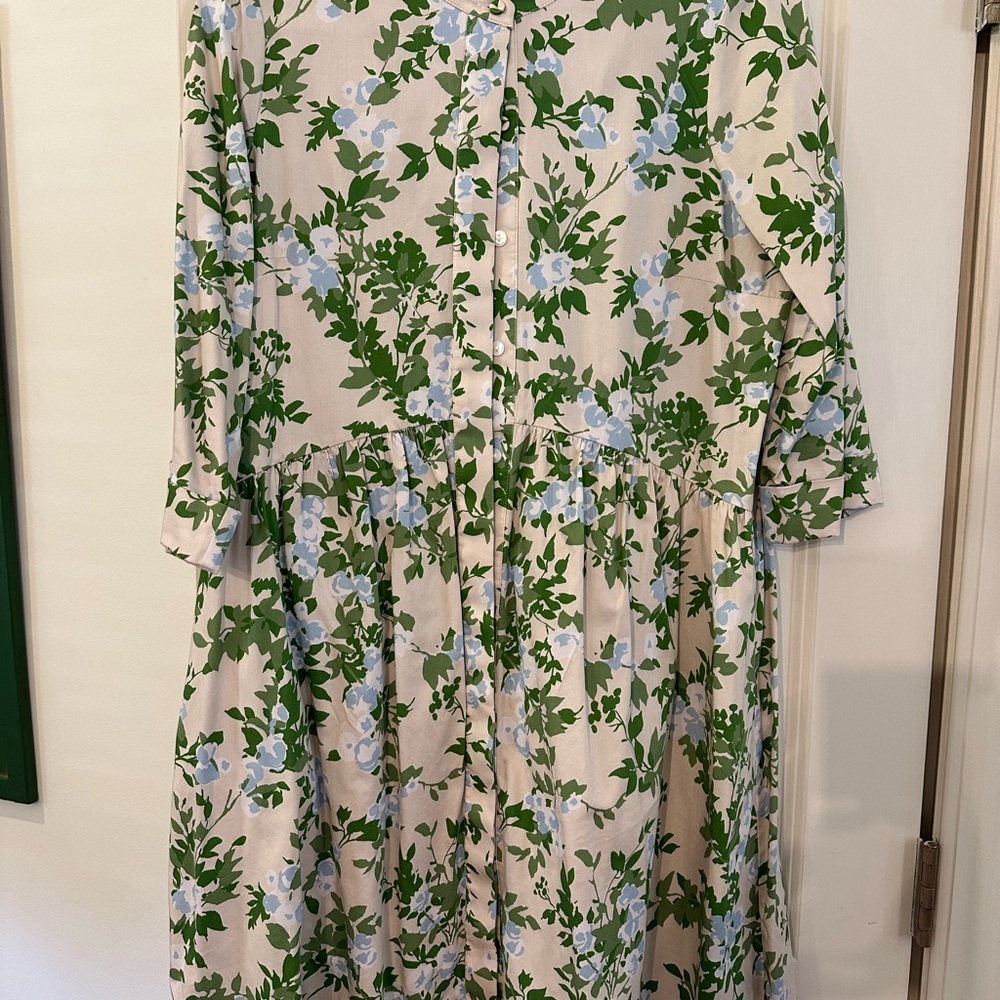 Tuckernuck Green and Cream Floral Dress